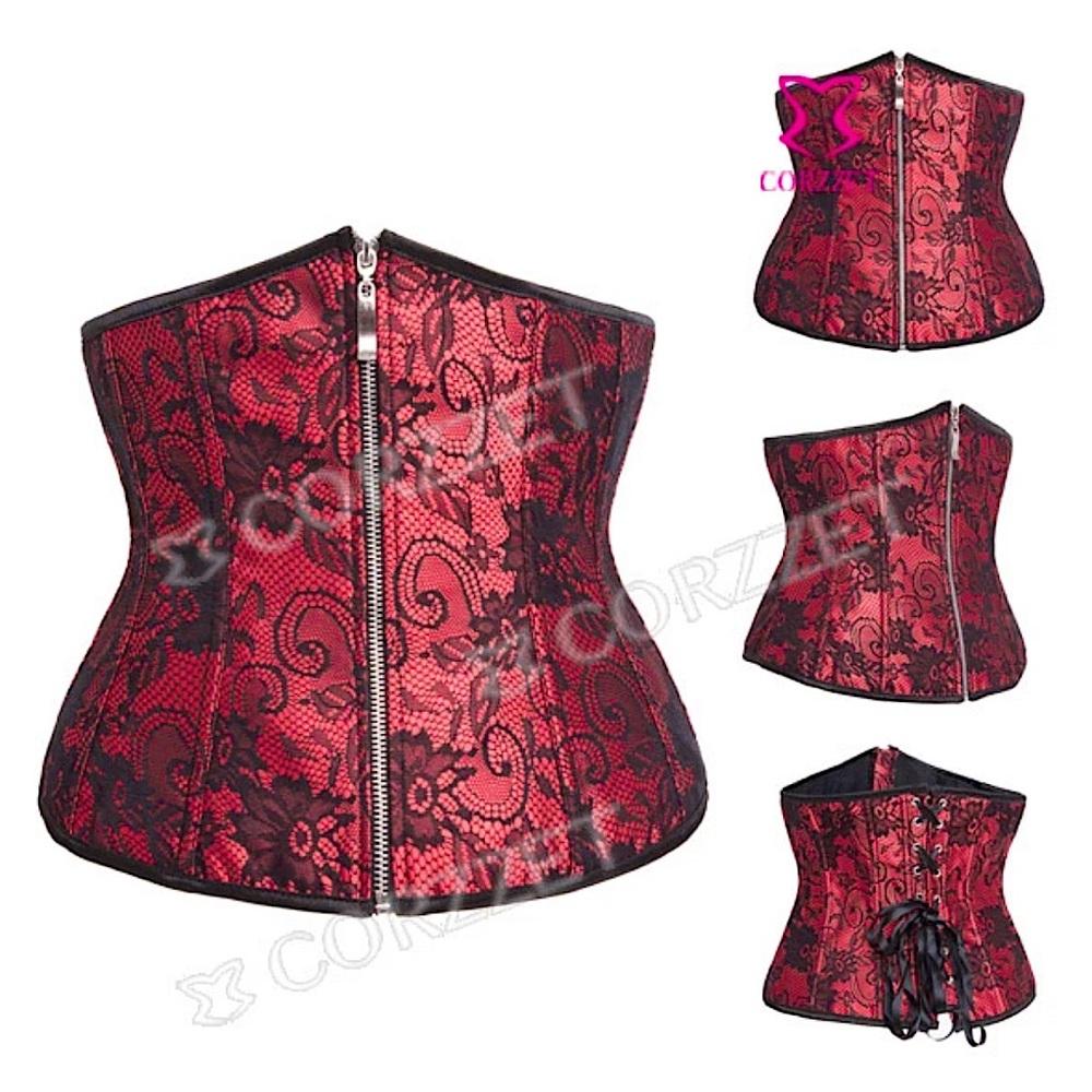 vintage laced zip up corset